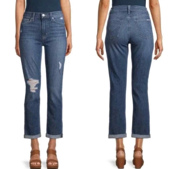 Hudson Jeans Blair High Rise Distressed Straight Crop - Picture 2 of 6